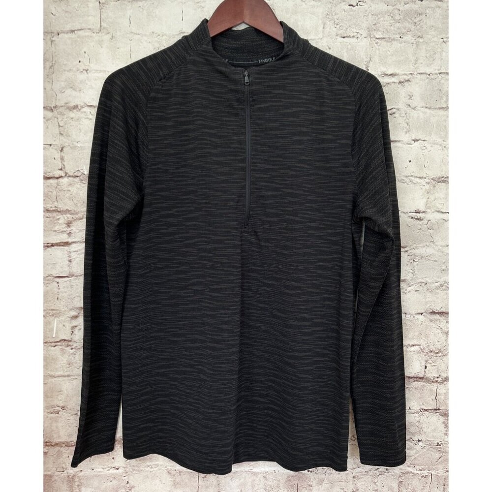 Under Armour GOLF Mens S LOOSE Heatgear Black Heather 1/3 Zip Pullover Shirt